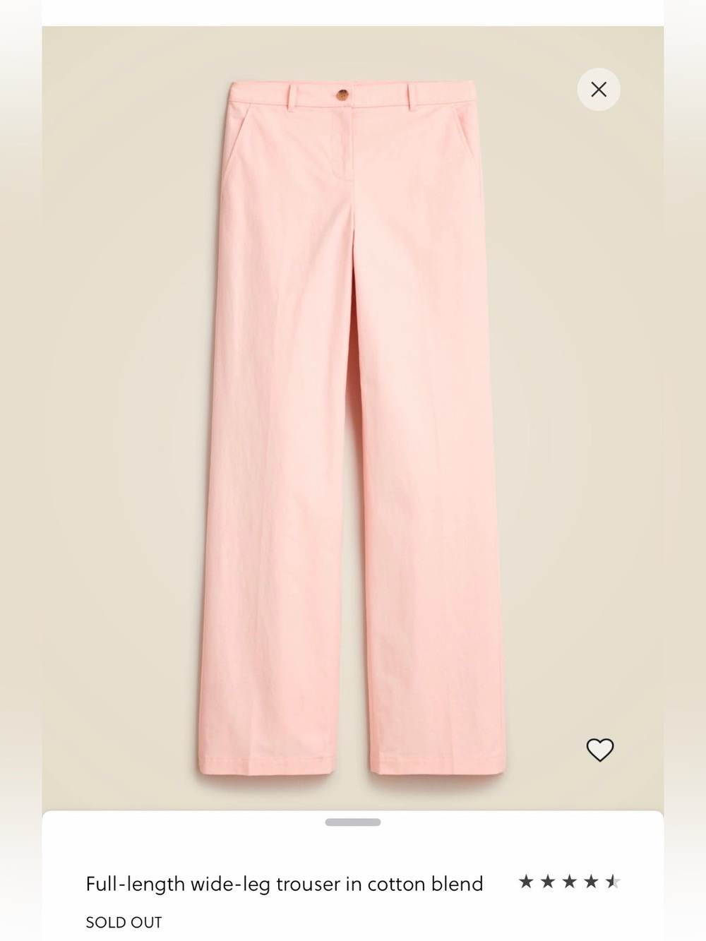 J. Crew Wide Leg Pants in Light Pink
